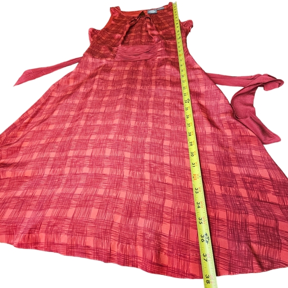 ANTHRO Girls From Savoy Red Goji Plaid Silk Sleeveless Dress Size 4 - Picture 10 of 15